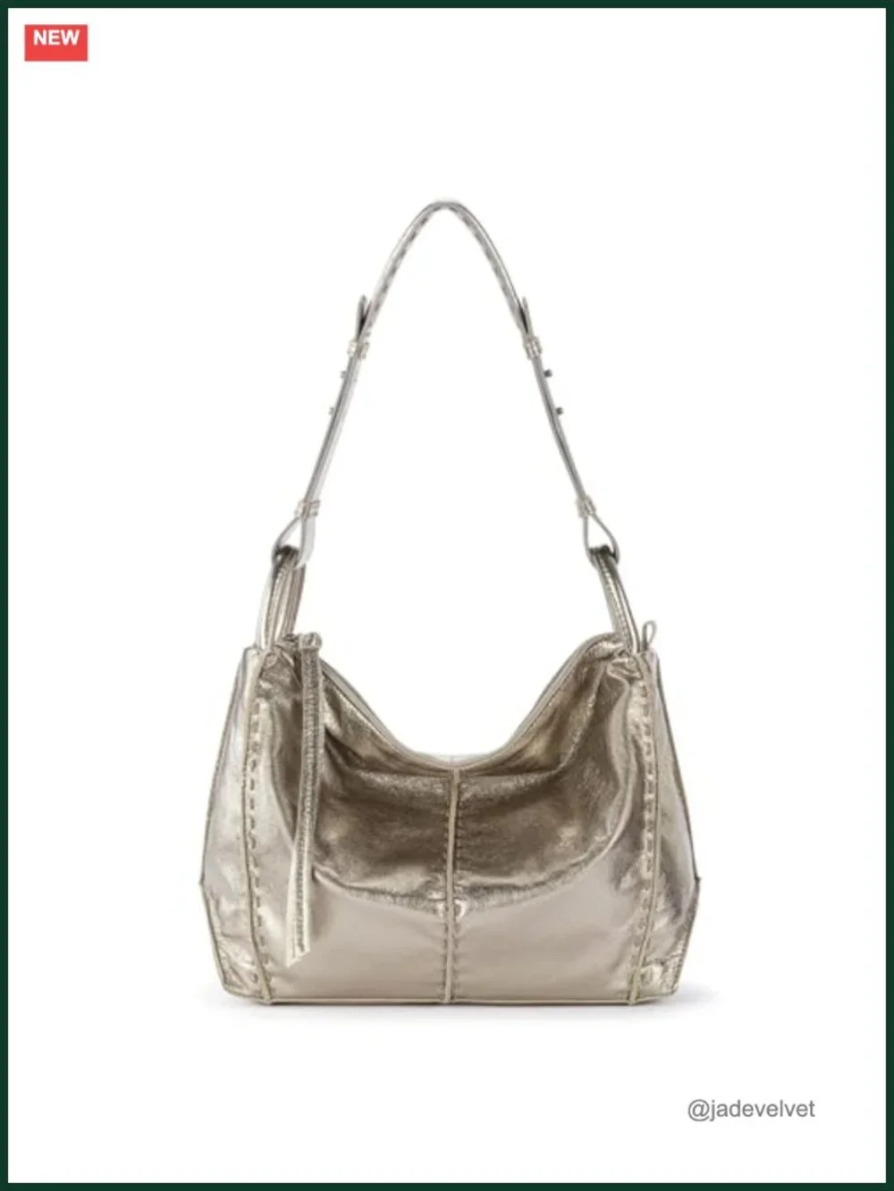 Large Hobo Purse Premium Leather Handbag with Zipper Pocket